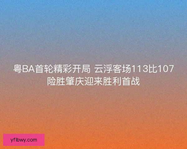 粤BA首轮精彩开局 云浮客场113比107险胜肇庆迎来胜利首战